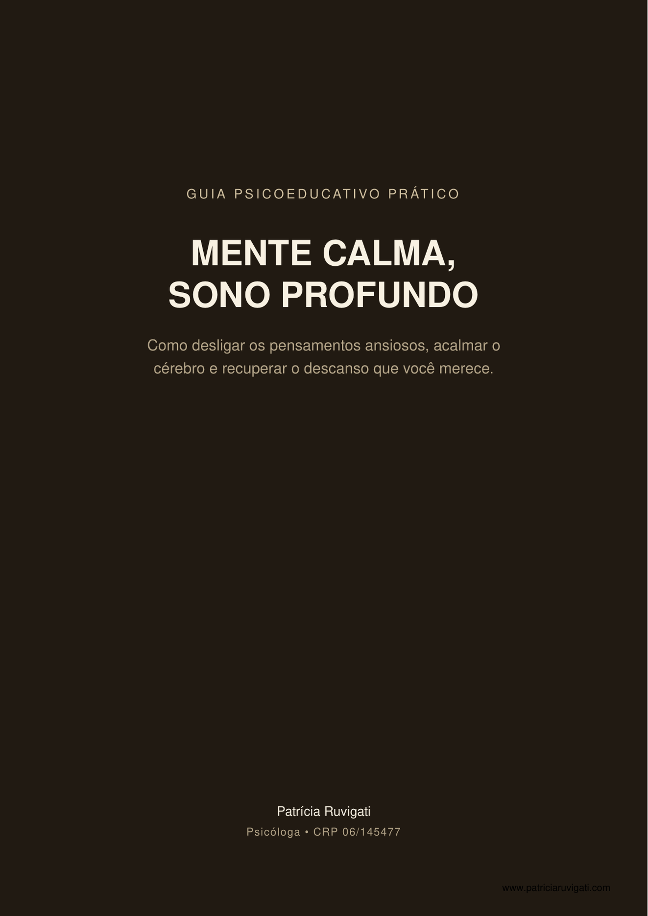 Capa do guia Mente calma, sono profundo, de Patrícia Ruvigati